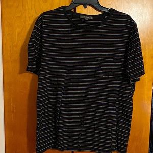 Slate&Stone black multi color striped tee